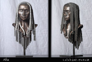 tête africaine avec tresse en chaine