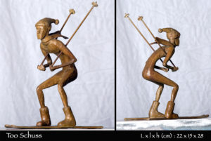 Skieur en bronze