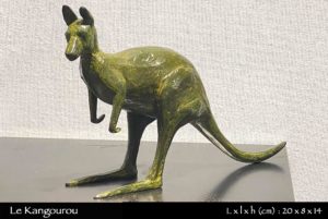 kangourou australien en bronze